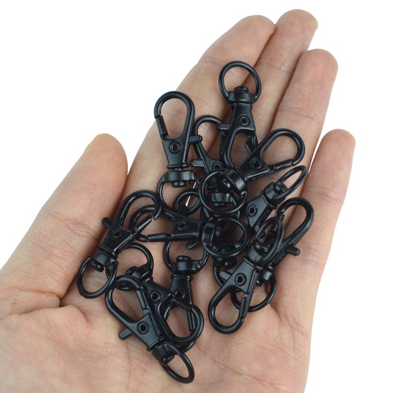 cnomg 50 pcs Swivel Clasps Lanyard Snap Hook,cnomg Metal Swivel Lanyard Snap Hook Lobster Claw Clasp (Black) - Image 4